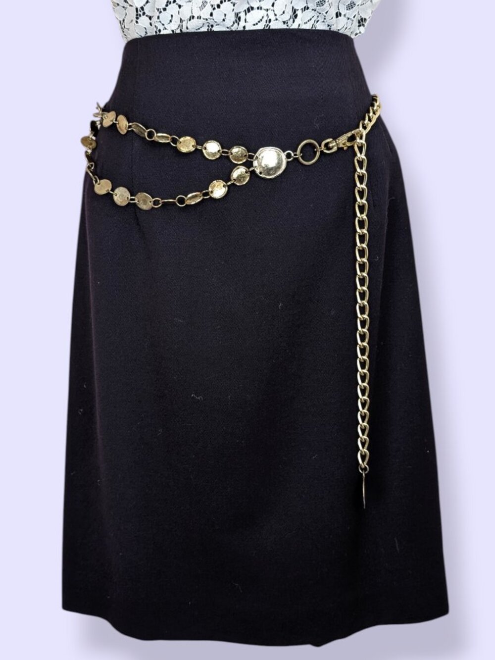 Gold Tone Hammered Circles Adjustable Belt